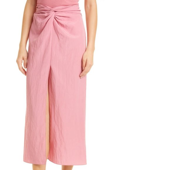 VINCE Knot Front Midi Skirt, Small - Picture 3 of 12